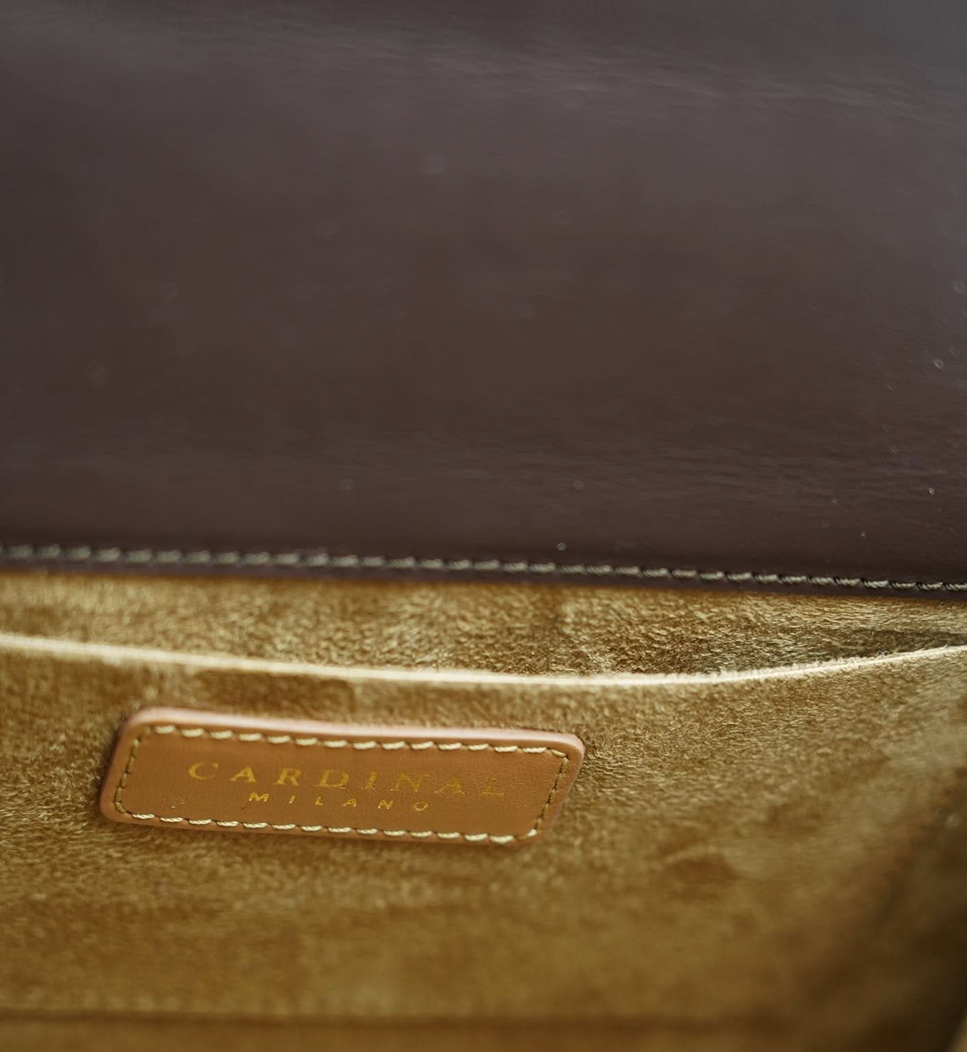 حقيبة يد جلدية عادية بلون الشوكولاتة من First Lady Secrets