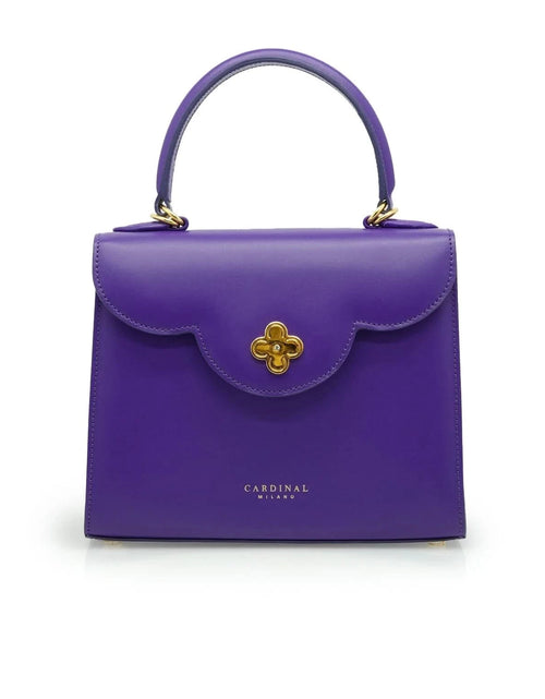 تحميل الصورة إلى عارض المعرض، حقيبة يد جلدية أرجوانية اللون من تصميم السيدة الأولى
