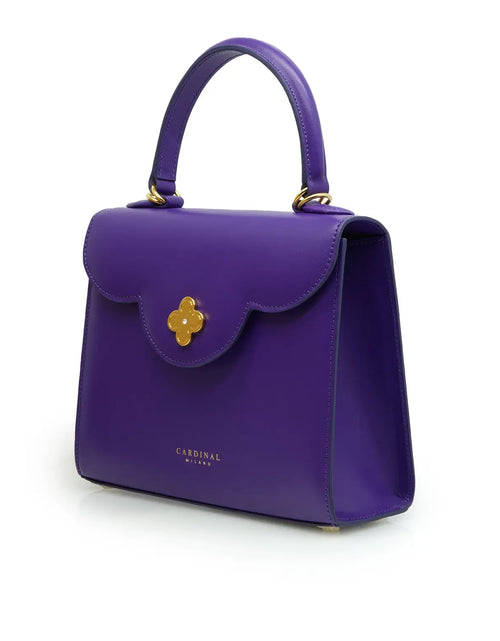 تحميل الصورة إلى عارض المعرض، First Lady Purple Plain Calf Leather Handbag
