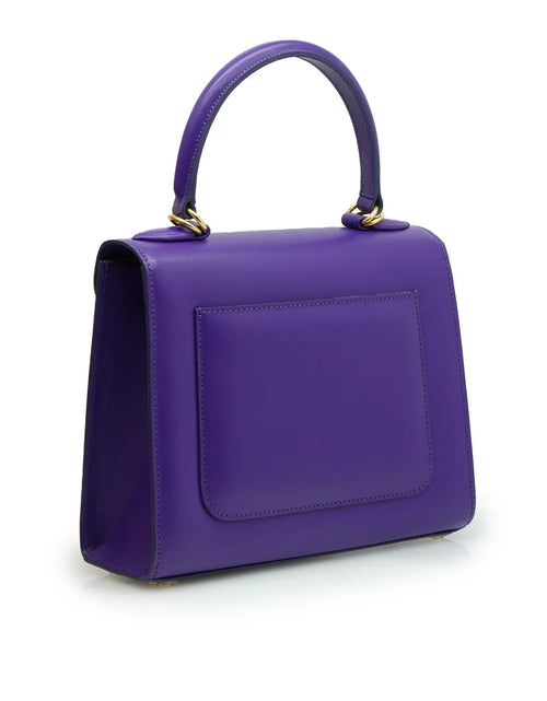تحميل الصورة إلى عارض المعرض، First Lady Purple Plain Calf Leather Handbag
