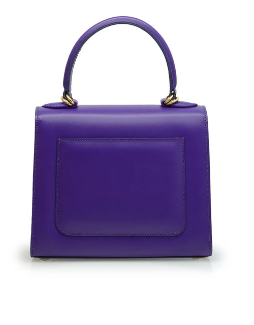تحميل الصورة إلى عارض المعرض، First Lady Purple Plain Calf Leather Handbag
