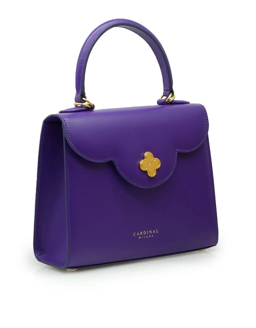 تحميل الصورة إلى عارض المعرض، First Lady Purple Plain Calf Leather Handbag
