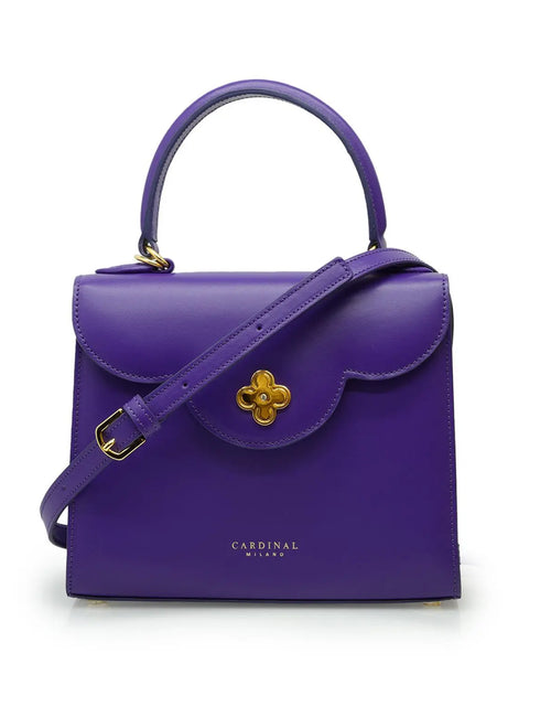 تحميل الصورة إلى عارض المعرض، First Lady Purple Plain Calf Leather Handbag
