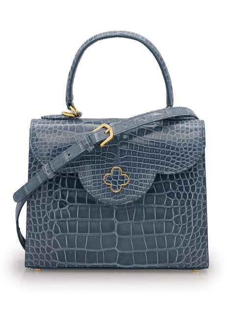 Load image into Gallery viewer, First Lady Grey Alligator leather handbag
