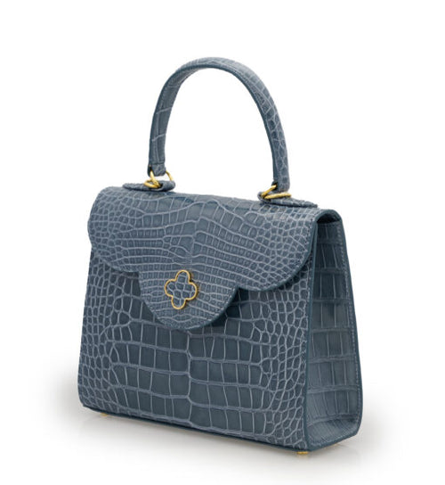 Load image into Gallery viewer, First Lady Grey Alligator leather handbag
