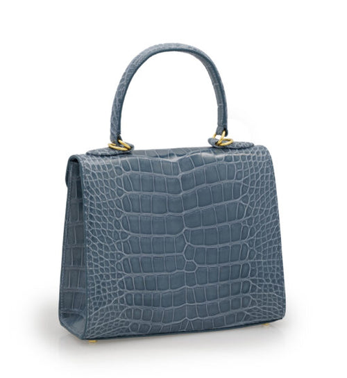 Load image into Gallery viewer, First Lady Grey Alligator leather handbag
