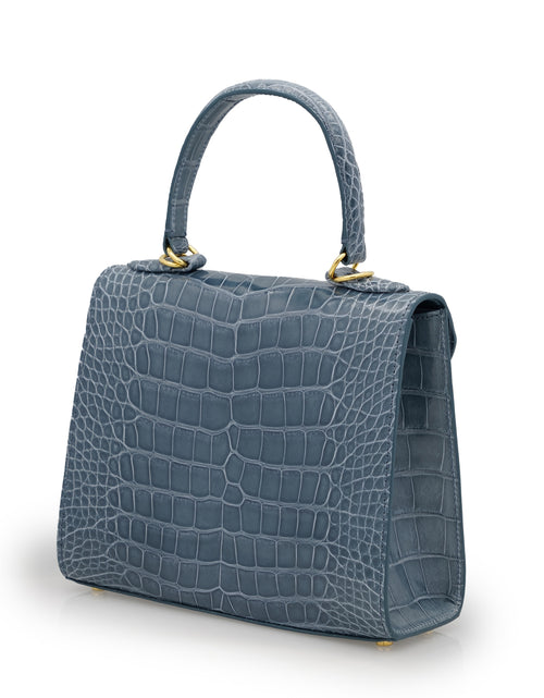 Load image into Gallery viewer, First Lady Grey Alligator leather handbag
