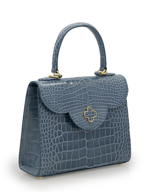Load image into Gallery viewer, First Lady Grey Alligator leather handbag
