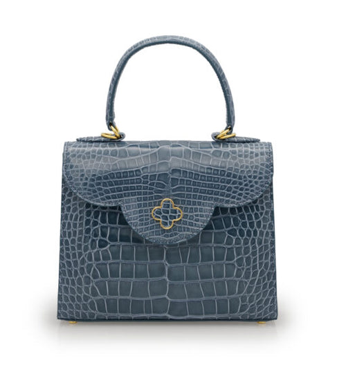 Load image into Gallery viewer, First Lady Grey Alligator leather handbag
