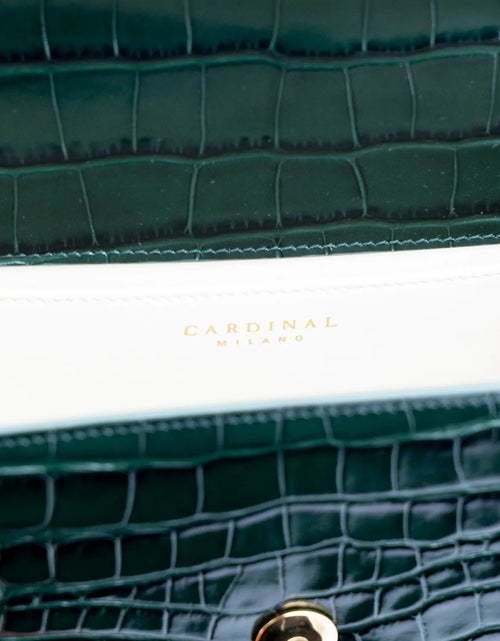 Load image into Gallery viewer, First Lady Green Crocodile-Embossed Calf Leather Handbag
