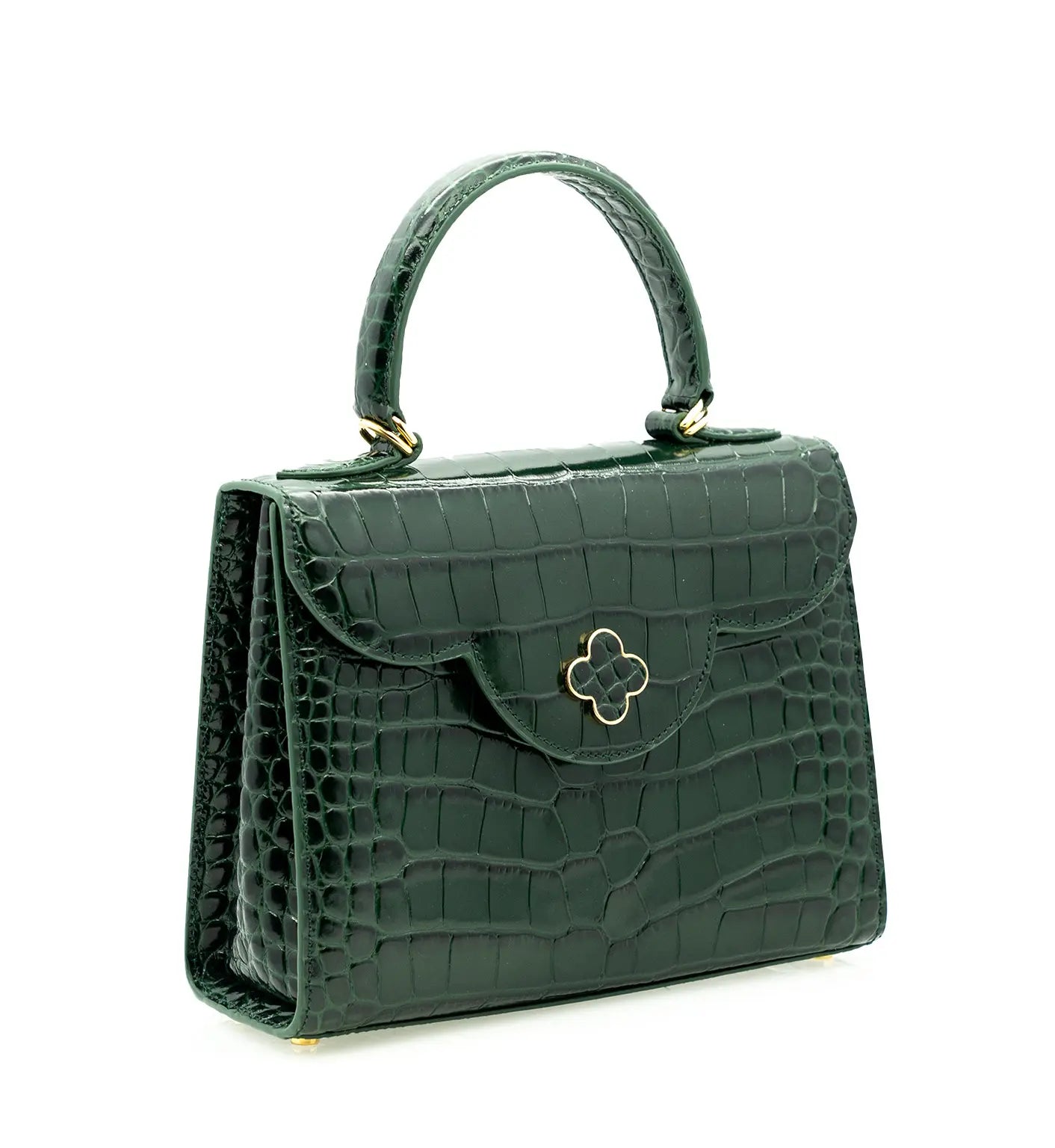 First Lady Green Crocodile-Embossed Calf Leather Handbag