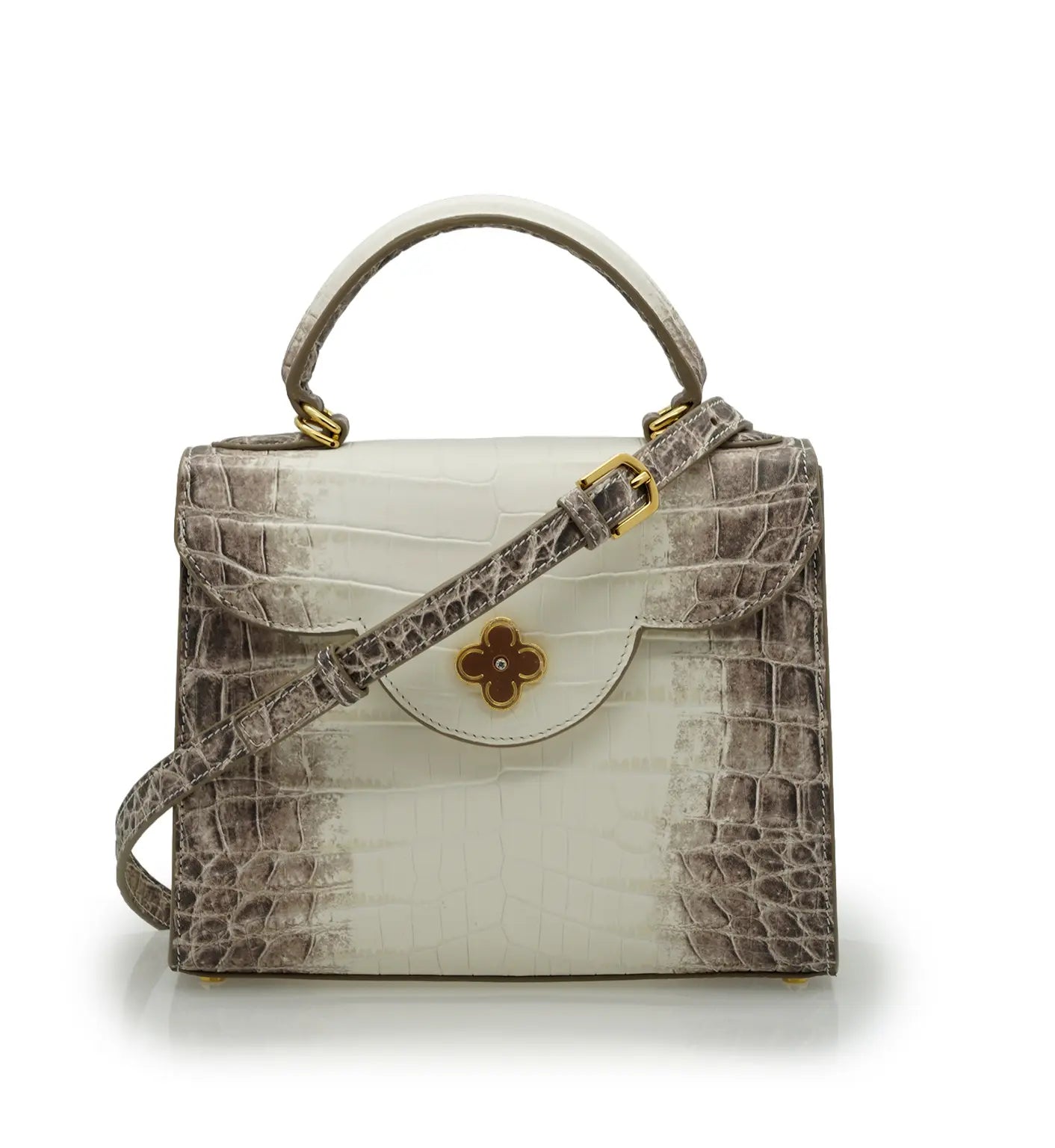 First Lady Himalaya Crocodile-Embossed Calf Leather Handbag
