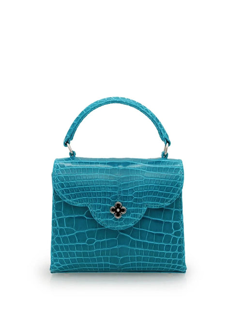 Load image into Gallery viewer, First Lady Aquamarine alligator leather micro bag
