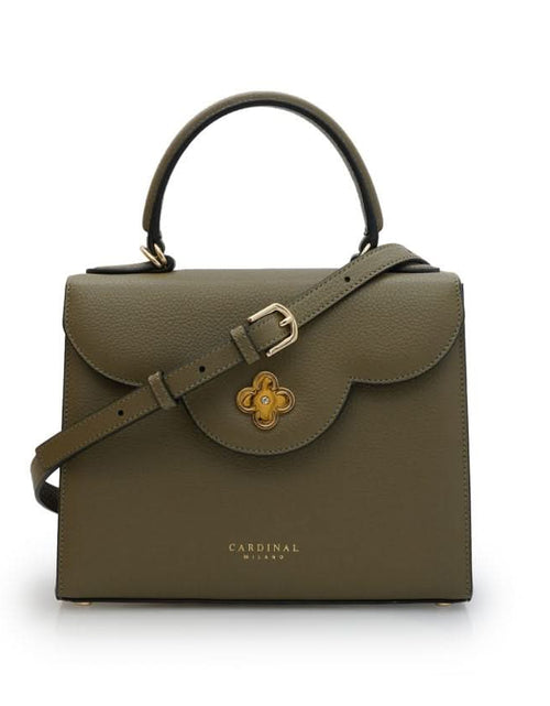 تحميل الصورة إلى عارض المعرض، حقيبة يد جلدية عسكرية خضراء اللون للسيدة الأولى
