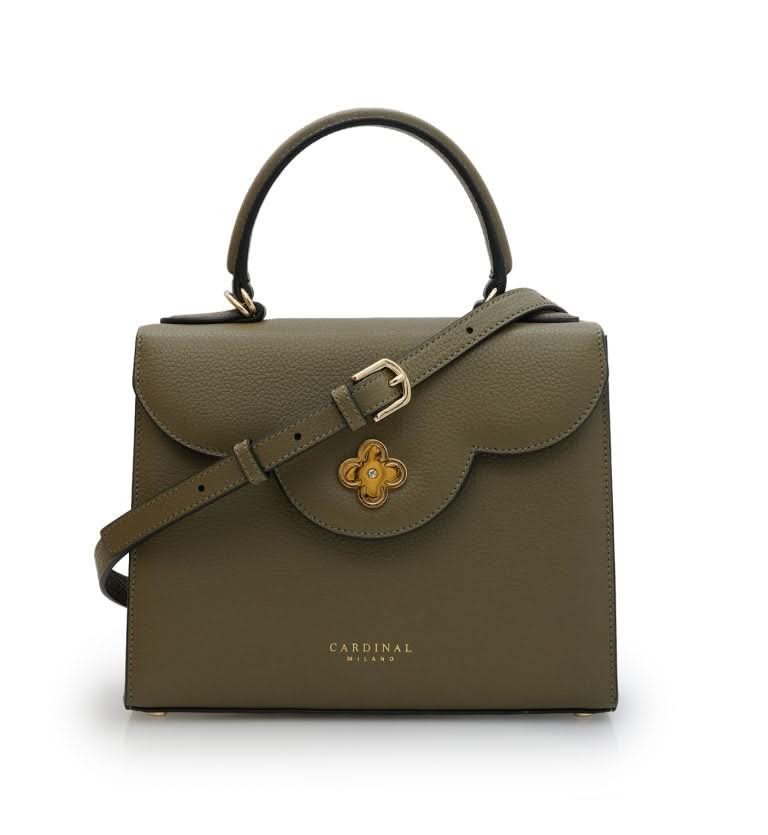 حقيبة يد جلدية عسكرية خضراء اللون للسيدة الأولى