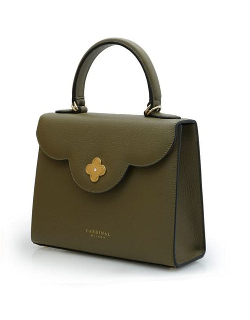 تحميل الصورة إلى عارض المعرض، حقيبة يد جلدية عسكرية خضراء اللون للسيدة الأولى
