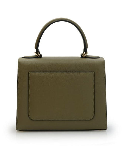 تحميل الصورة إلى عارض المعرض، حقيبة يد جلدية عسكرية خضراء اللون للسيدة الأولى
