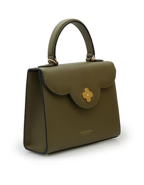 تحميل الصورة إلى عارض المعرض، حقيبة يد جلدية عسكرية خضراء اللون للسيدة الأولى
