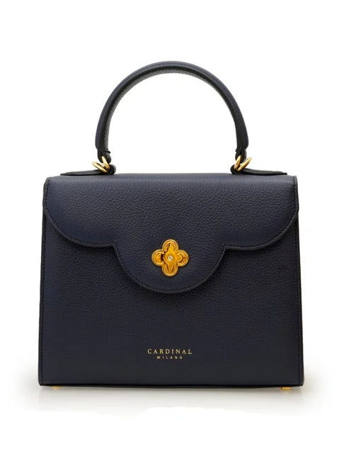 Load image into Gallery viewer, First Lady Diamond navy blue textured leather handbag
