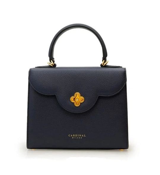 First Lady Diamond navy blue textured leather handbag