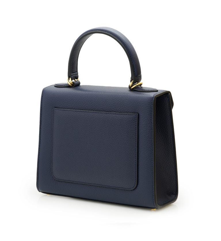 First Lady Diamond navy blue textured leather handbag