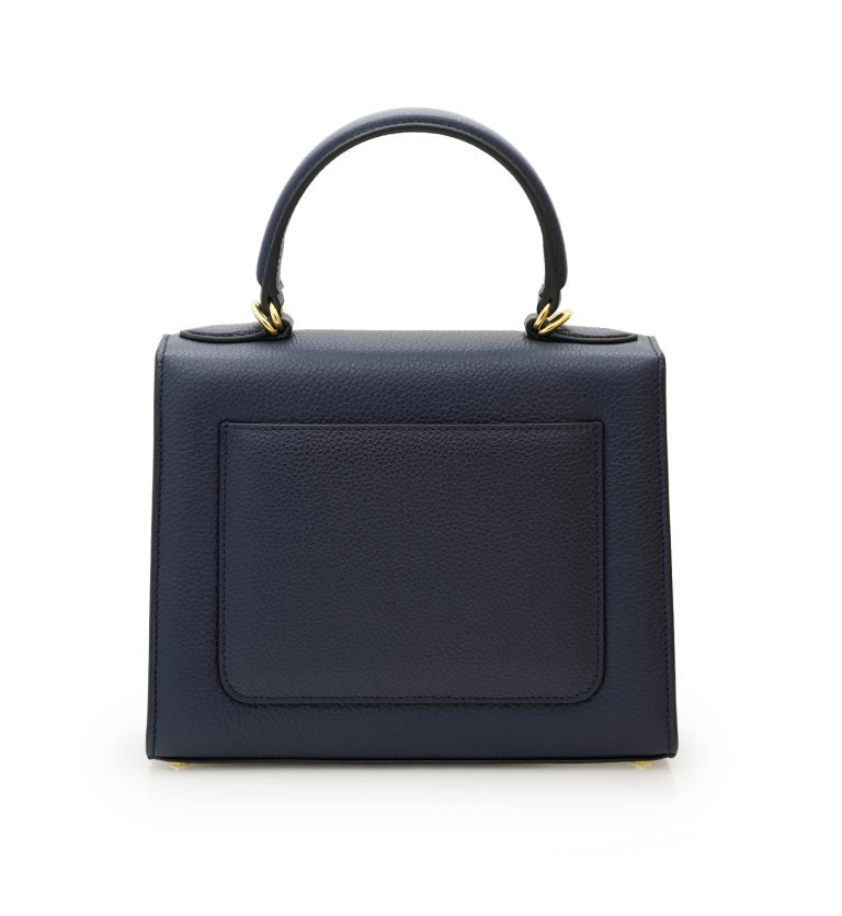 First Lady Diamond navy blue textured leather handbag