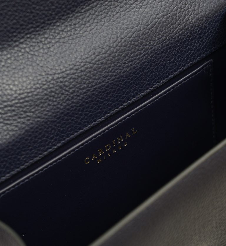 First Lady Diamond navy blue textured leather handbag