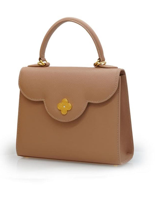 تحميل الصورة إلى عارض المعرض، حقيبة يد جلدية من مجموعة First Lady Diamond Nude
