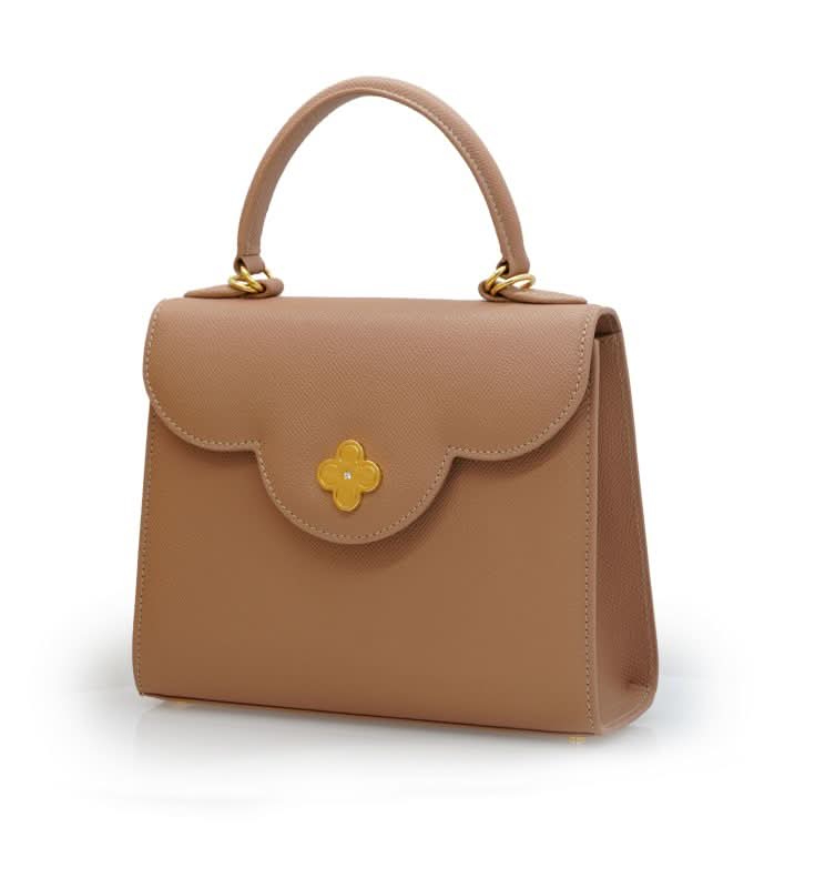 حقيبة يد جلدية من مجموعة First Lady Diamond Nude