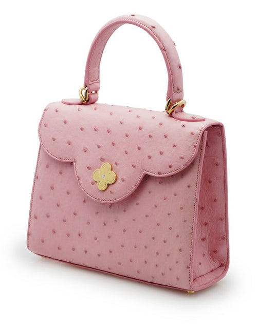 Load image into Gallery viewer, First Lady Pink ostrich leather handbag
