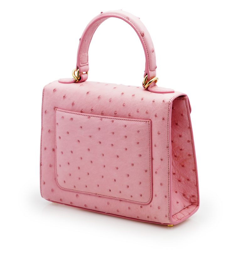 First Lady Pink ostrich leather handbag