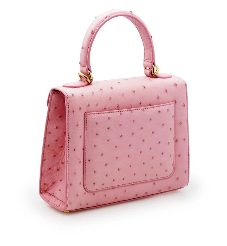 First Lady Pink ostrich leather handbag