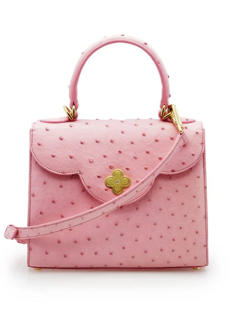 Load image into Gallery viewer, First Lady Pink ostrich leather handbag
