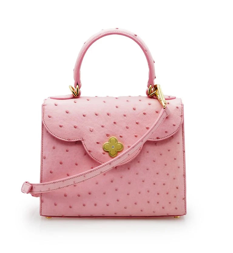 First Lady Pink ostrich leather handbag