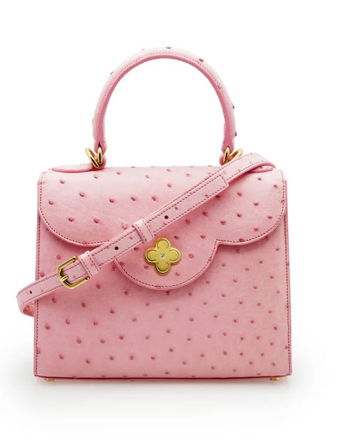 Load image into Gallery viewer, First Lady Pink ostrich leather handbag
