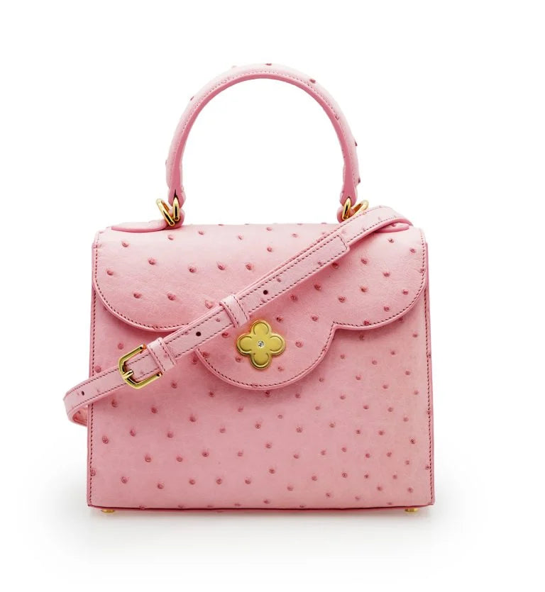 First Lady Pink ostrich leather handbag