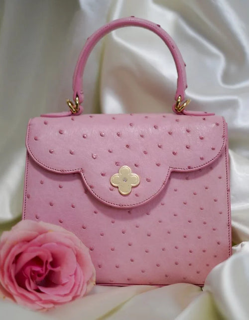 Load image into Gallery viewer, First Lady Pink ostrich leather handbag
