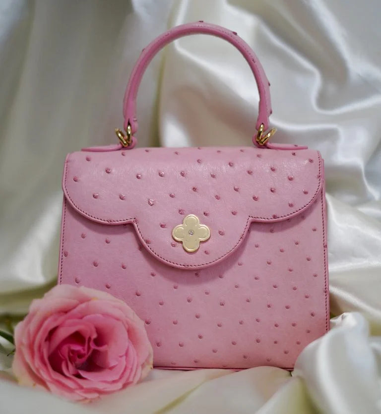 First Lady Pink ostrich leather handbag