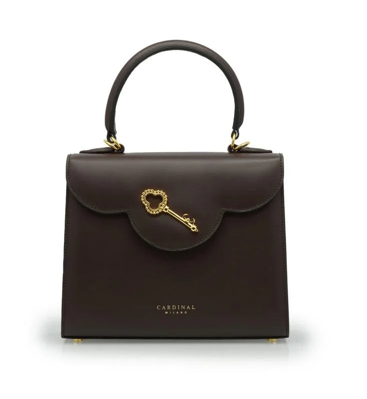 First Lady Secrets Chocolate plain leather handbag