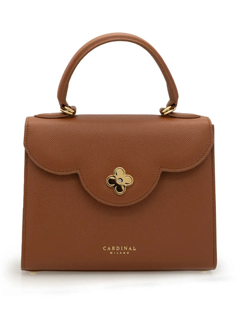 تحميل الصورة إلى عارض المعرض، First Lady Brown Textured Calf Leather Handbag
