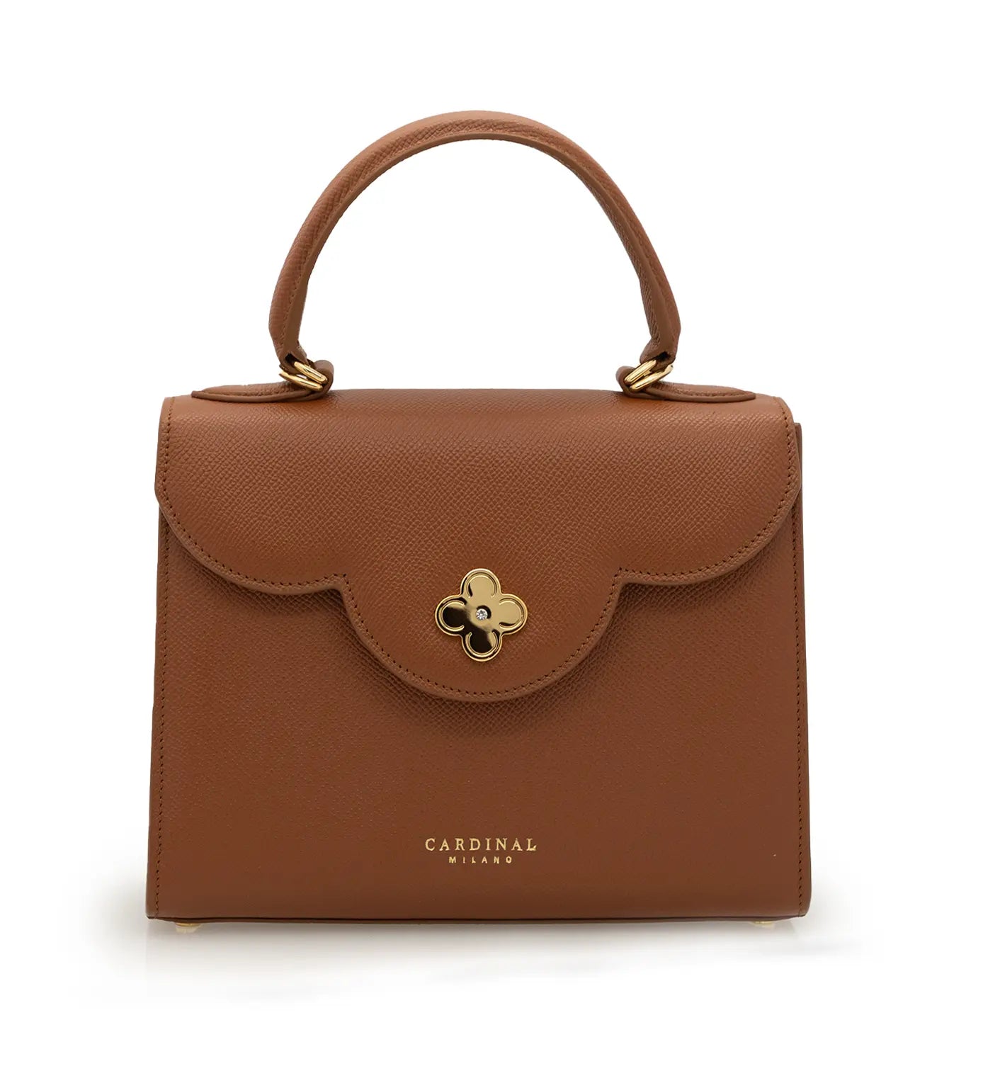 First Lady Brown Textured Calf Leather Handbag