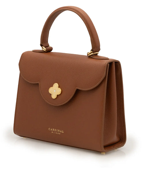 تحميل الصورة إلى عارض المعرض، First Lady Brown Textured Calf Leather Handbag
