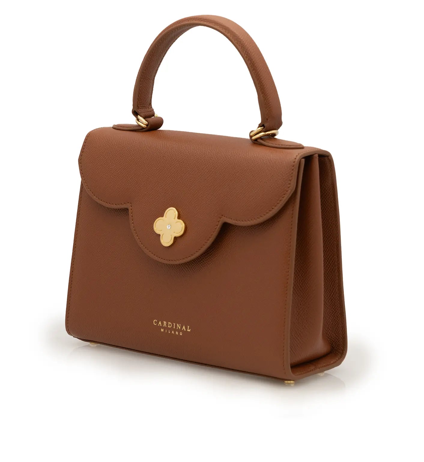 First Lady Brown Textured Calf Leather Handbag