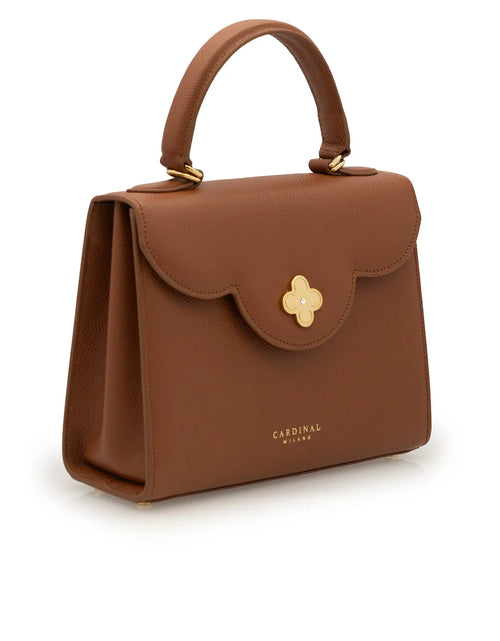 تحميل الصورة إلى عارض المعرض، First Lady Brown Textured Calf Leather Handbag
