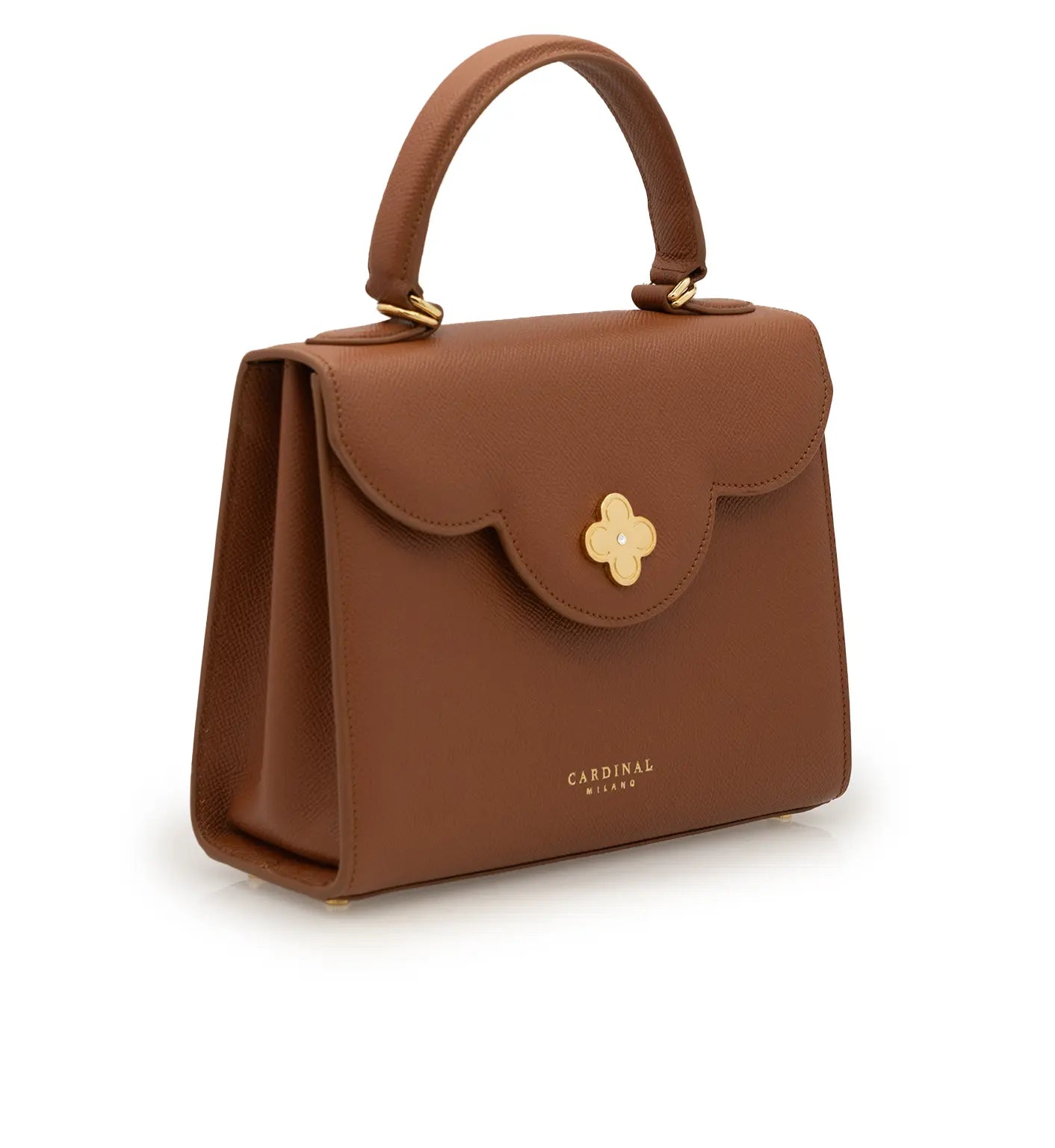 First Lady Brown Textured Calf Leather Handbag