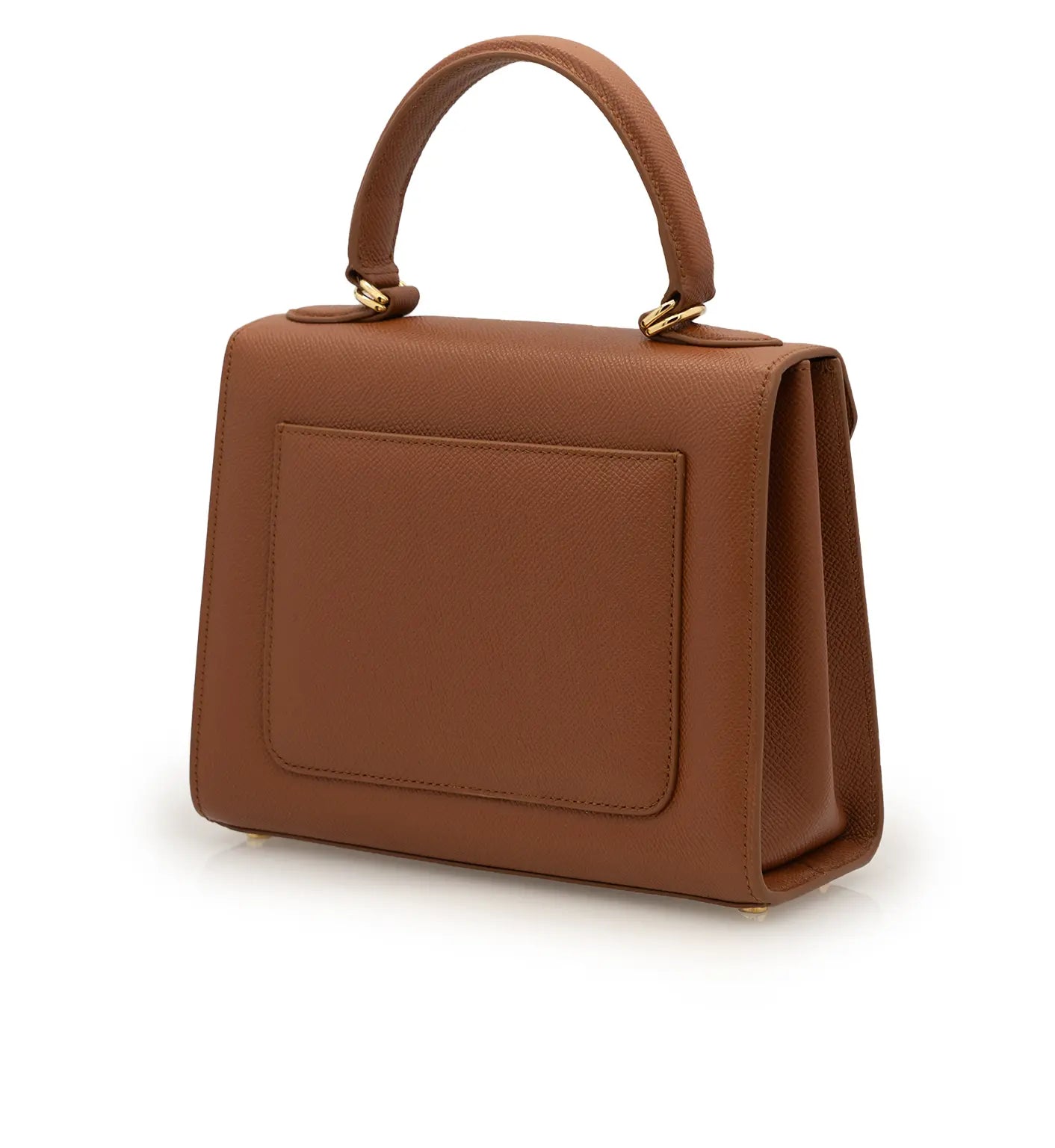 First Lady Brown Textured Calf Leather Handbag