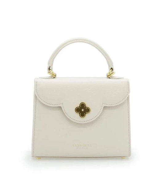 First Lady small Beige textured leather bag