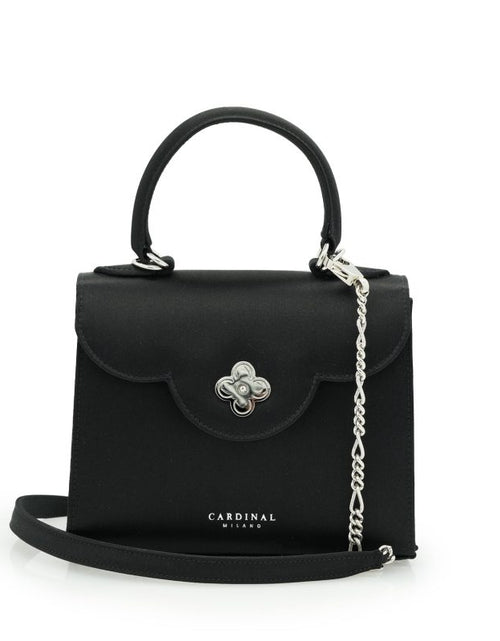 Load image into Gallery viewer, First Lady Diamond black satin handbag
