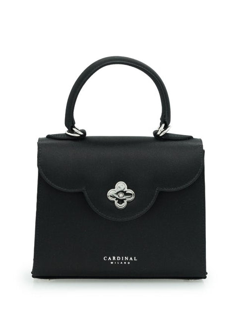 Load image into Gallery viewer, First Lady Diamond black satin handbag
