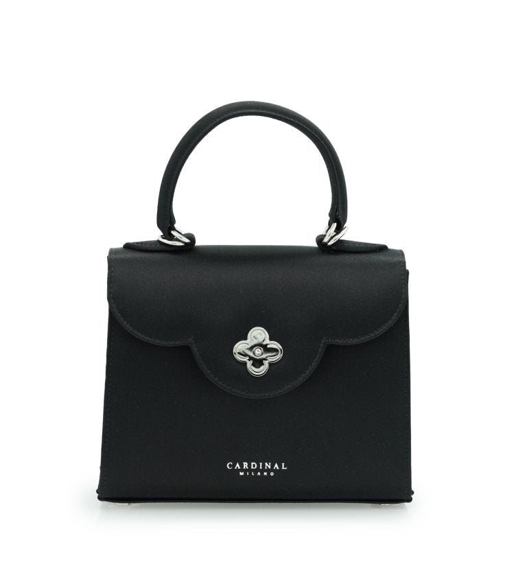 First Lady Diamond black satin handbag